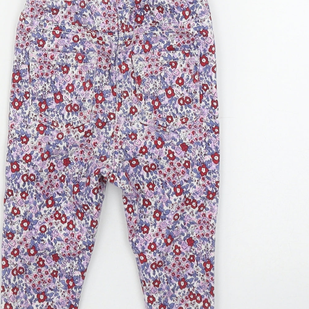 Matalan Girls Multicoloured Floral Cotton Pedal Pusher Jeans Size 9 Months Pullover