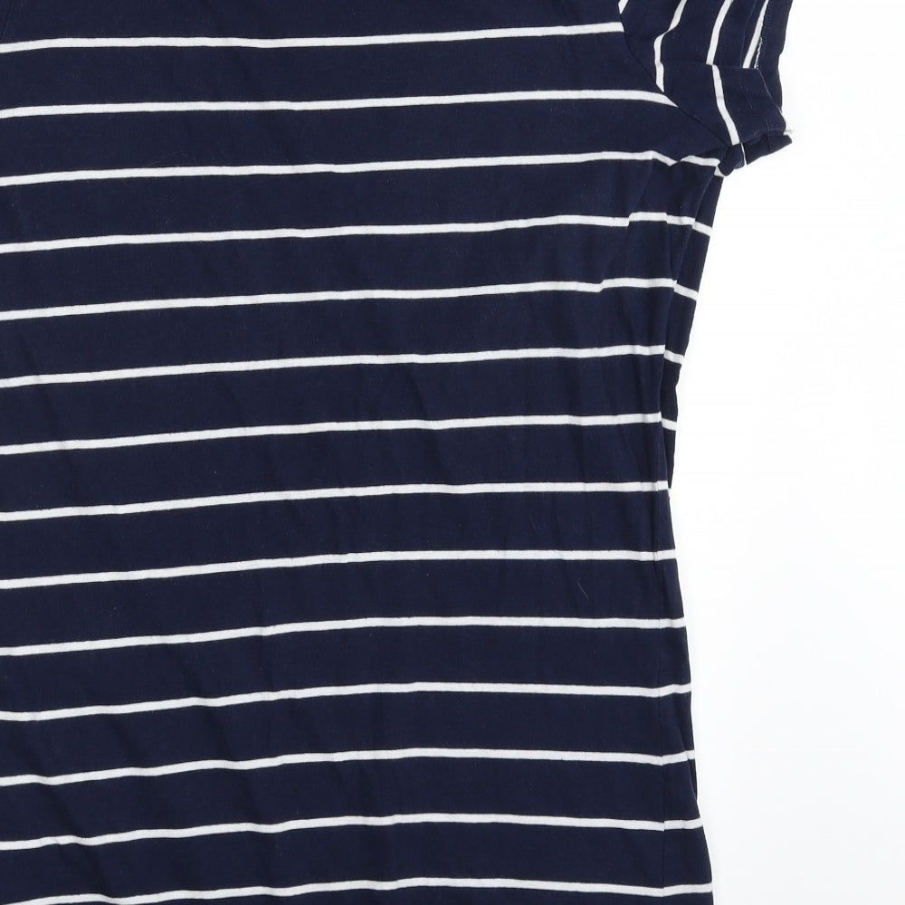 F&F Womens Blue Striped 100% Cotton Top Nightshirt Size 12 - Bed, I love you