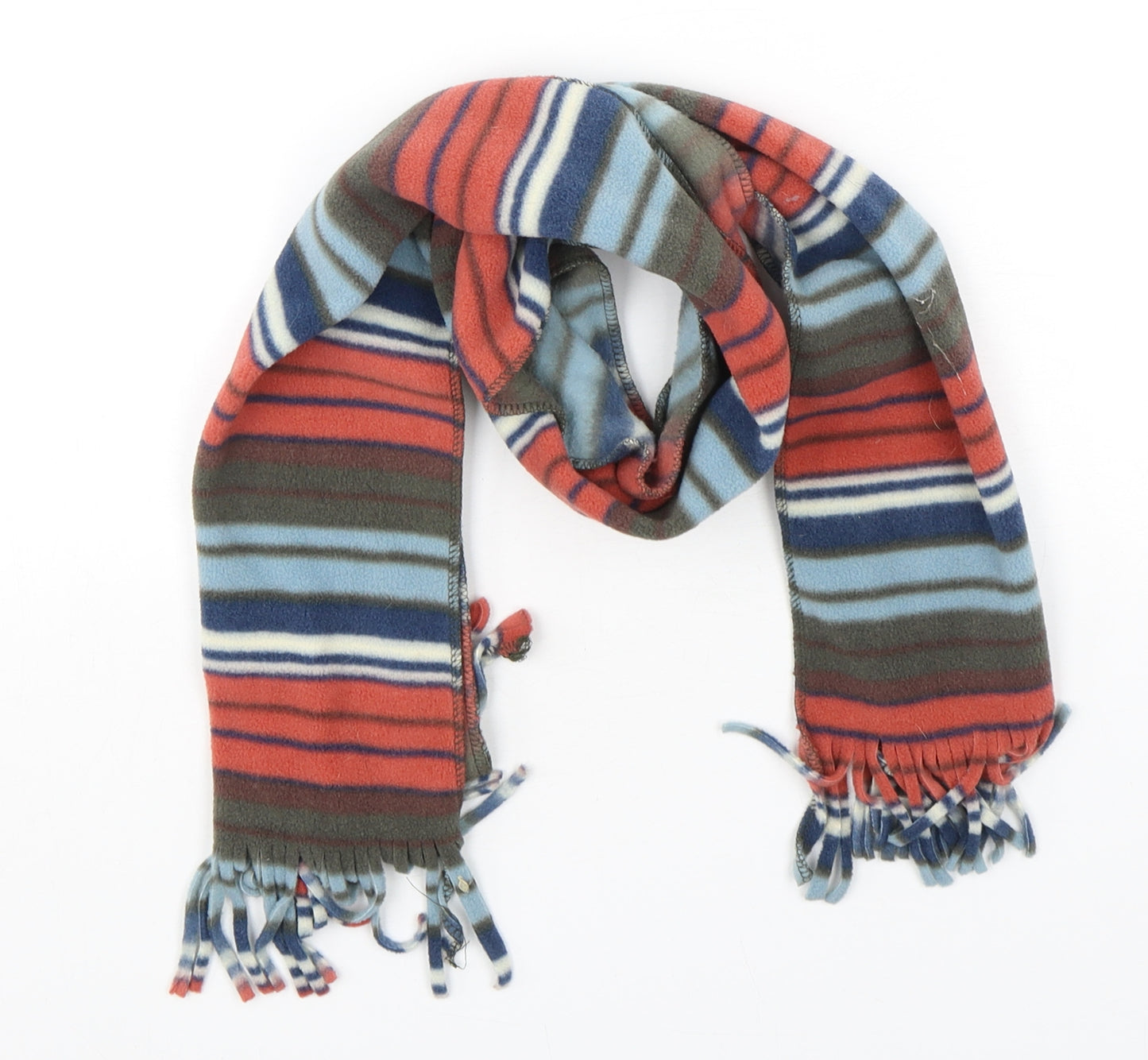 Preworn Womens Multicoloured Striped Polyester Scarf