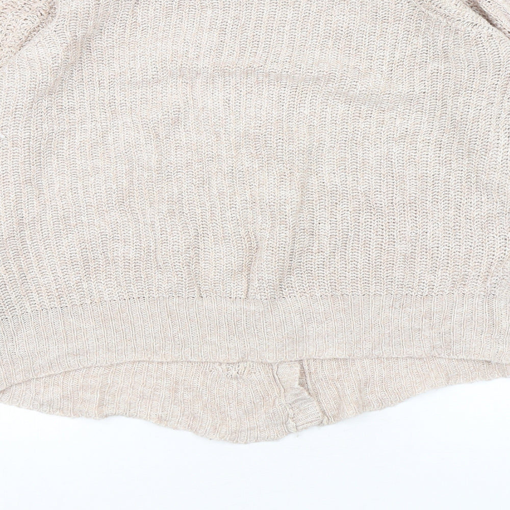 Debenhams Womens Beige Round Neck Acrylic Cardigan Jumper Size 16