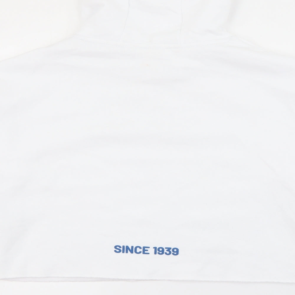 Primark Womens White Cotton Pullover Hoodie Size 10 - Greggs