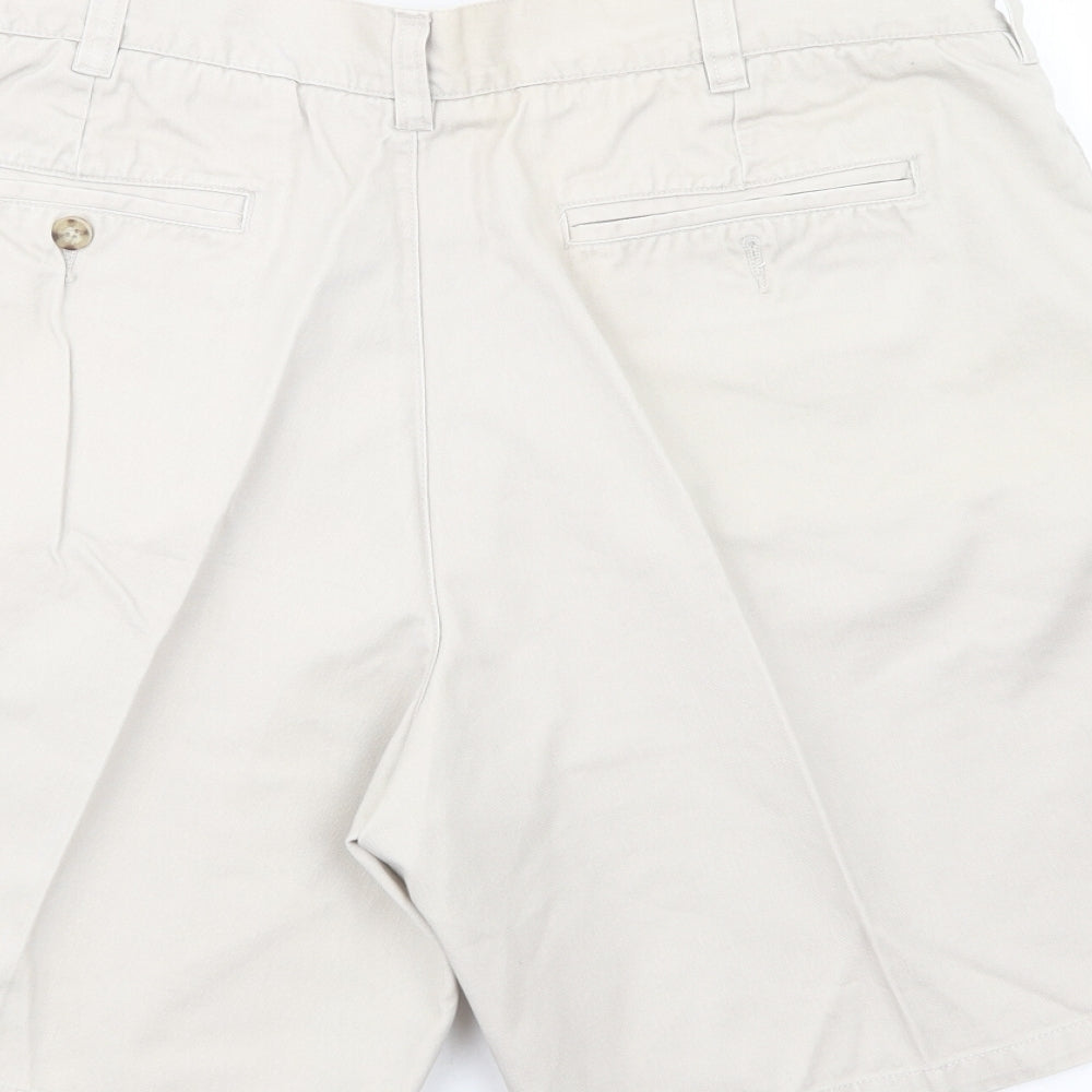 Dunnes Stores Mens Beige Cotton Cargo Shorts Size 38 in L9 in Regular Button