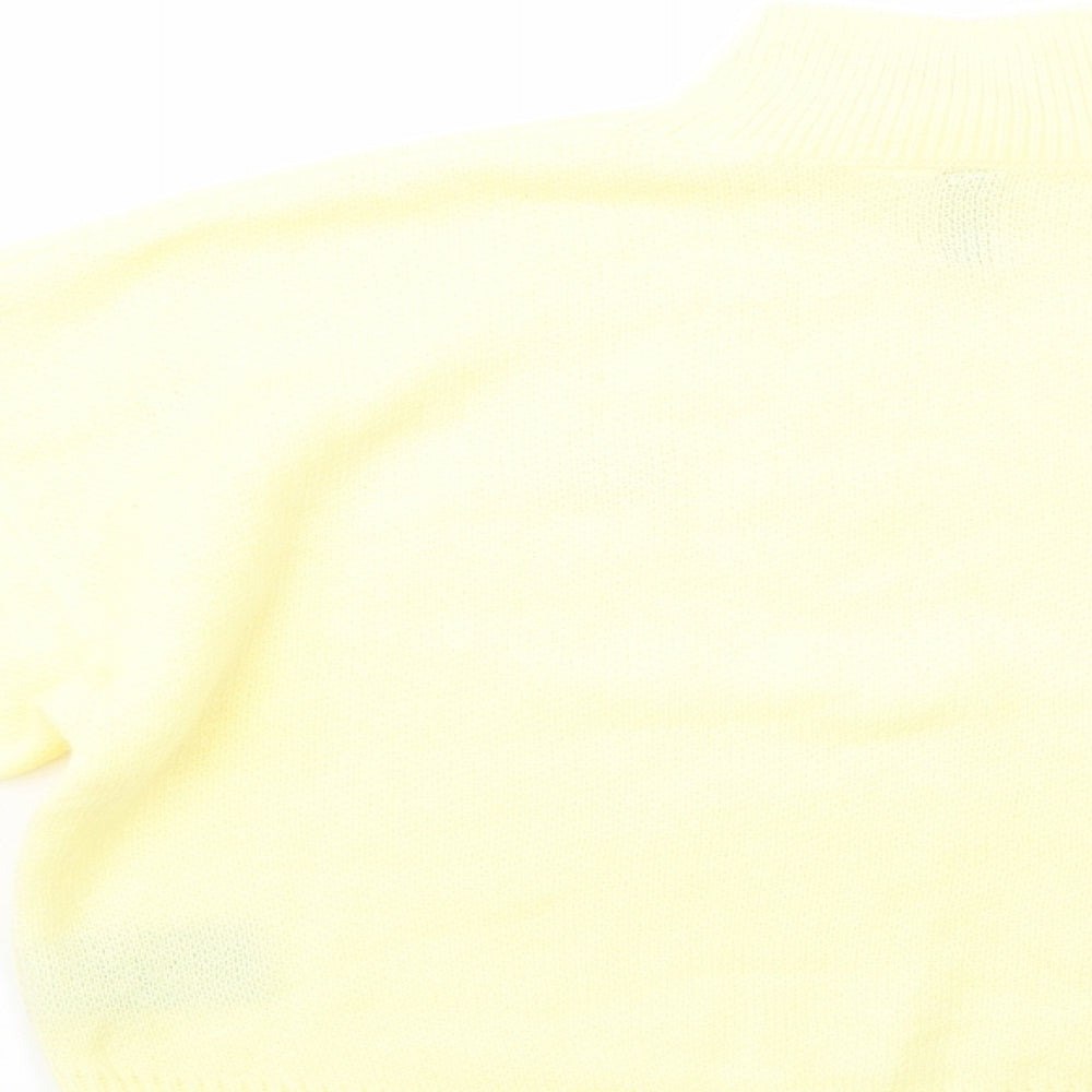 H&M Womens Yellow High Neck Acrylic Pullover Jumper Size XS - NYC