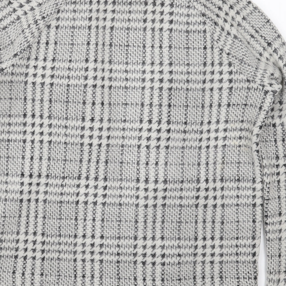 NEXT Womens Grey Check Jacket Coatigan Size 8