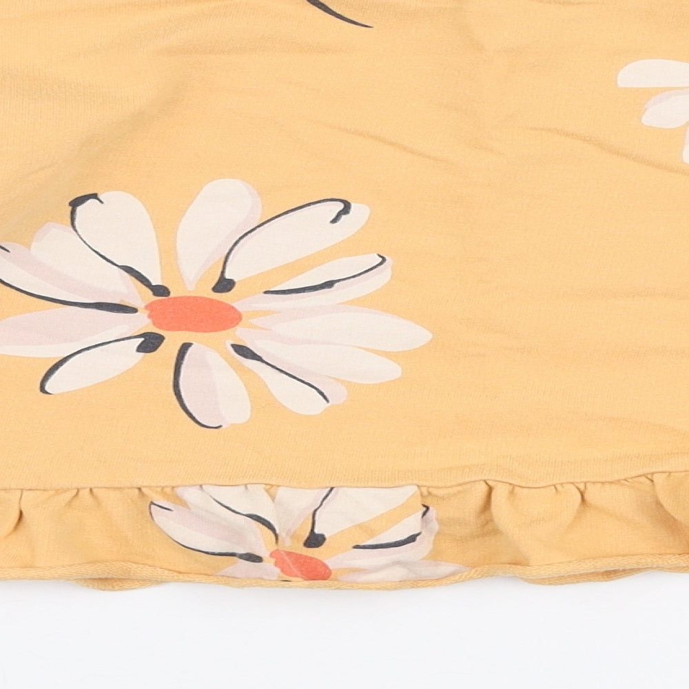 NEXT Girls Orange Floral 100% Cotton Pullover Sweatshirt Size 8 Years Pullover - Hello