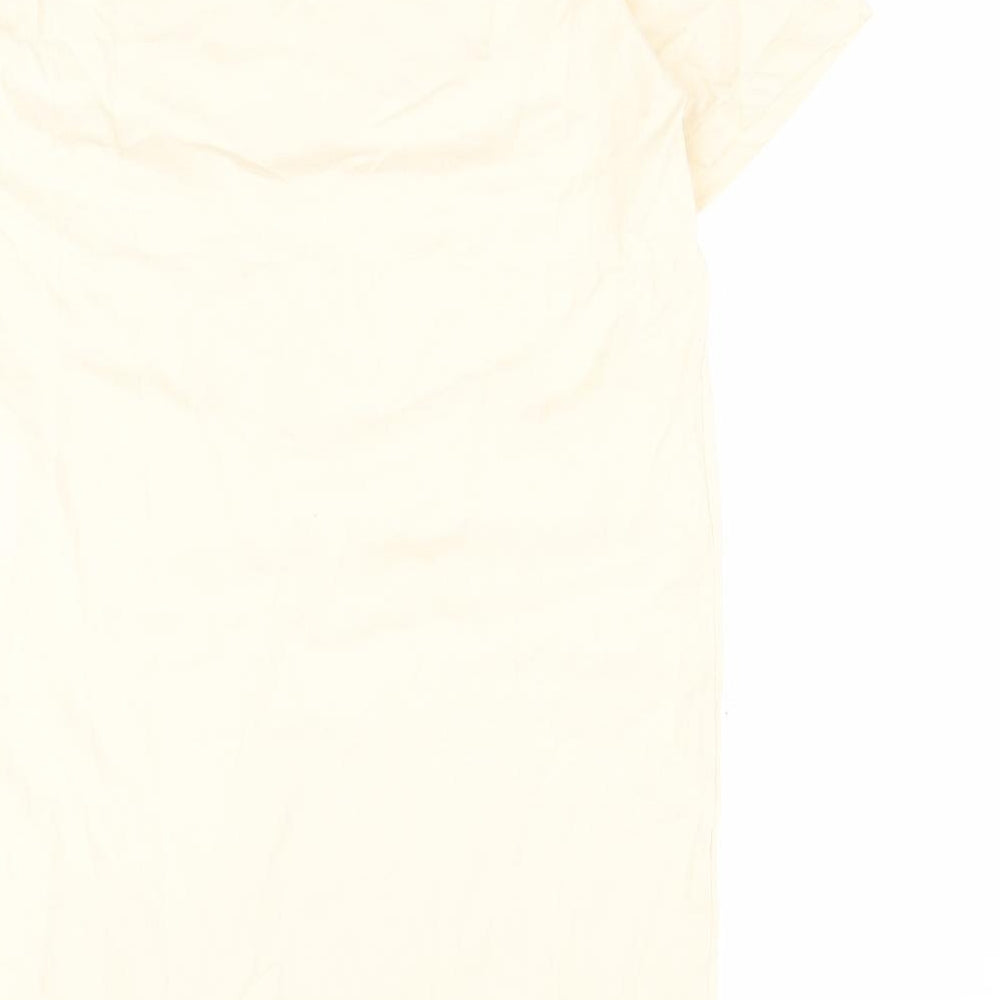 H&M Womens Beige 100% Cotton T-Shirt Dress Crew Neck Pullover