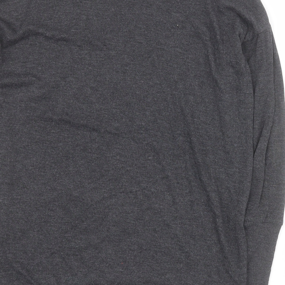 Topshop Womens Grey V-Neck Polyester Pullover Jumper Size 6