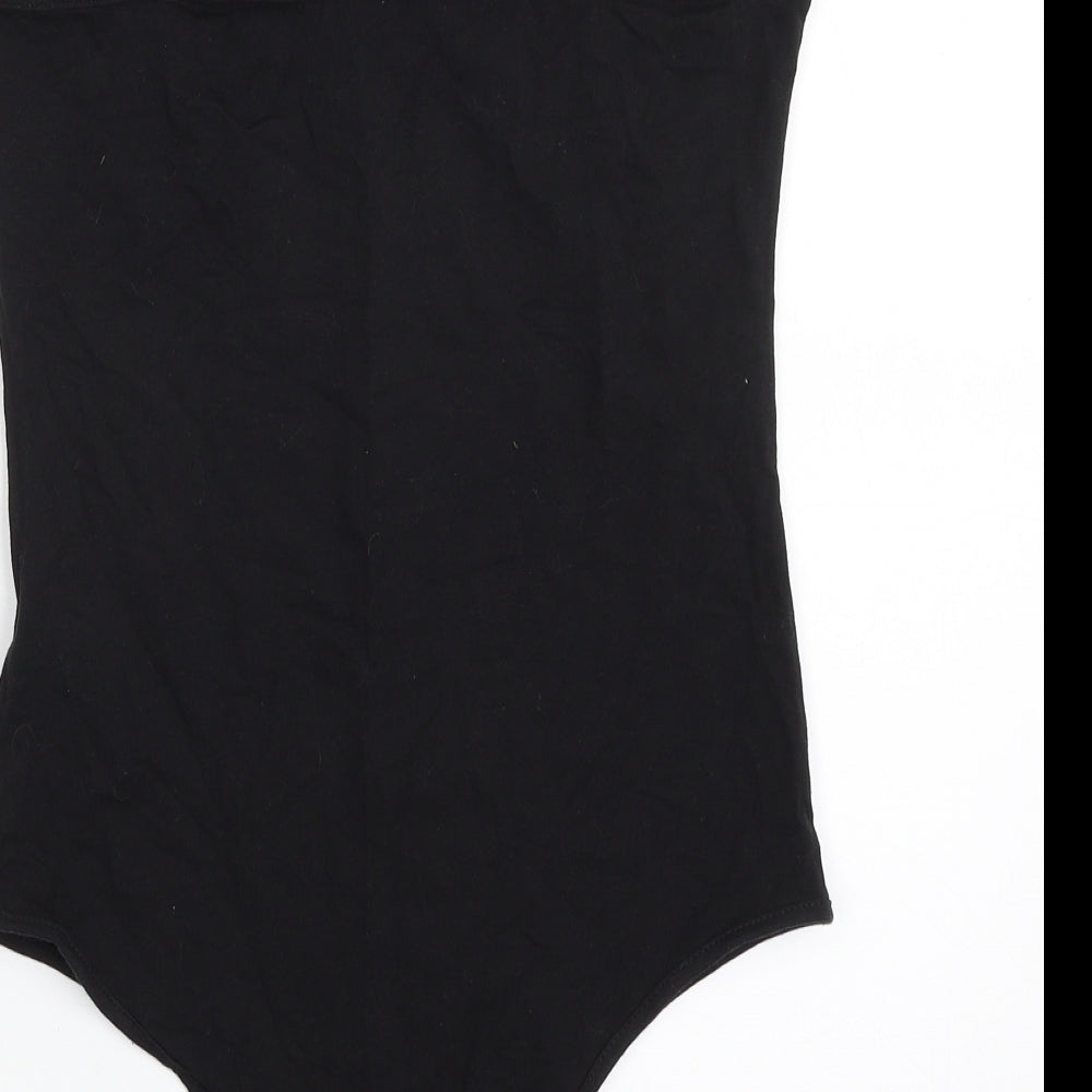 Primark Womens Black Cotton Bodysuit One-Piece Size 10 Snap - Item Length -25in