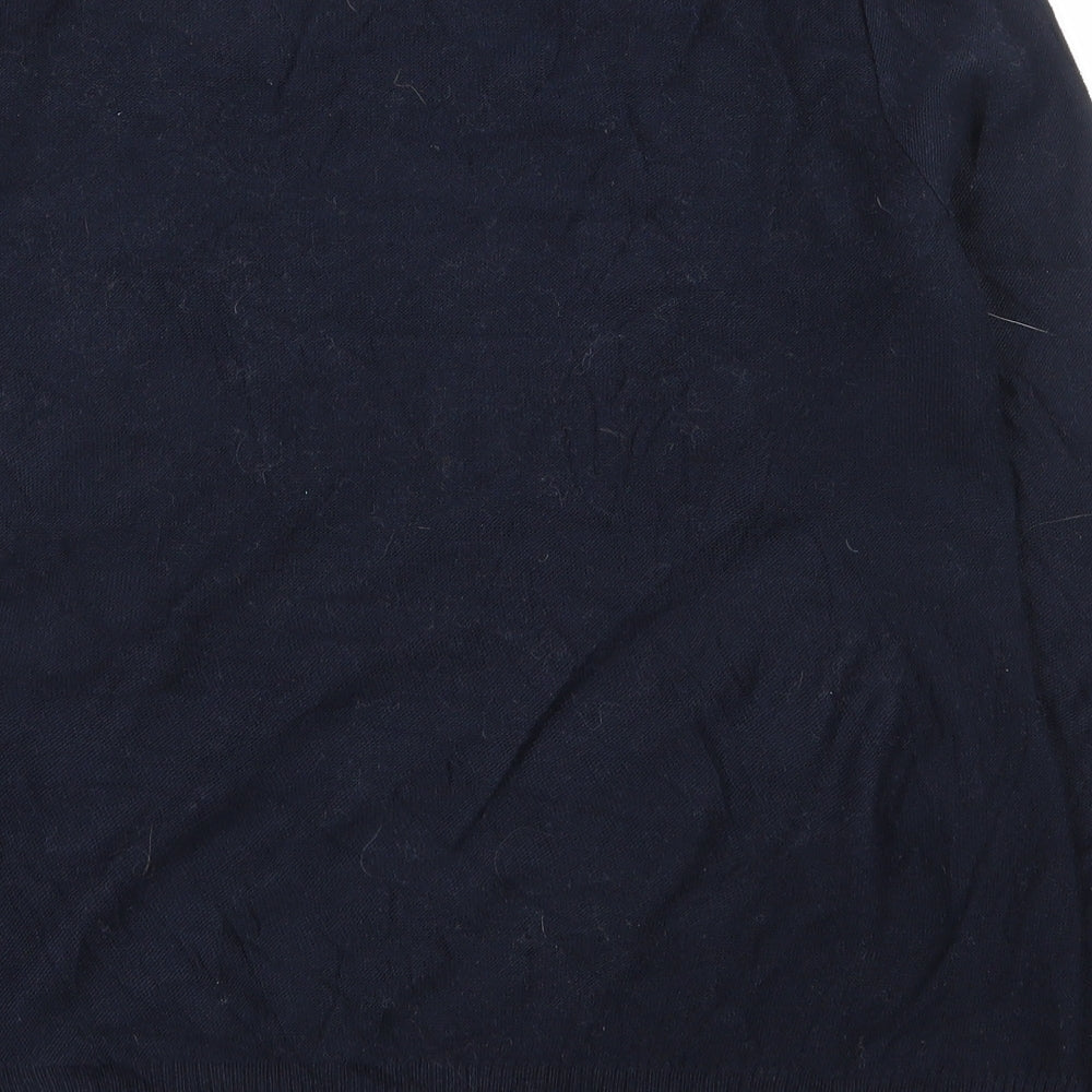 Nutmeg Womens Blue Round Neck Acrylic Pullover Jumper Size 12