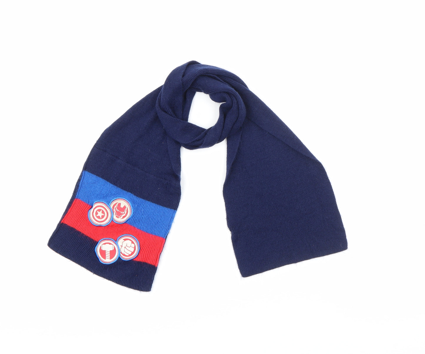 George Boys Blue Colourblock Acrylic Scarf One Size - Avengers