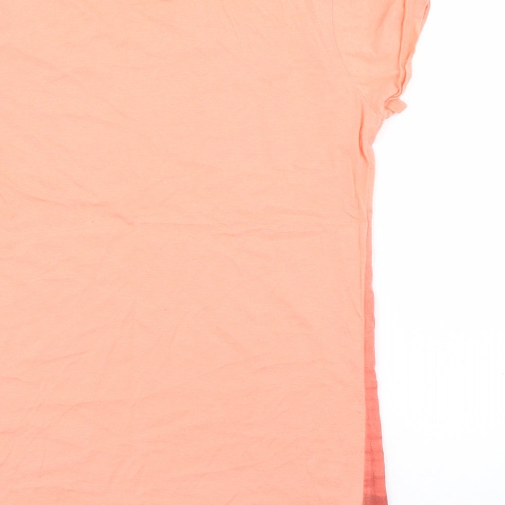 F&F Girls Orange Cotton Pullover T-Shirt Size 12-13 Years Crew Neck