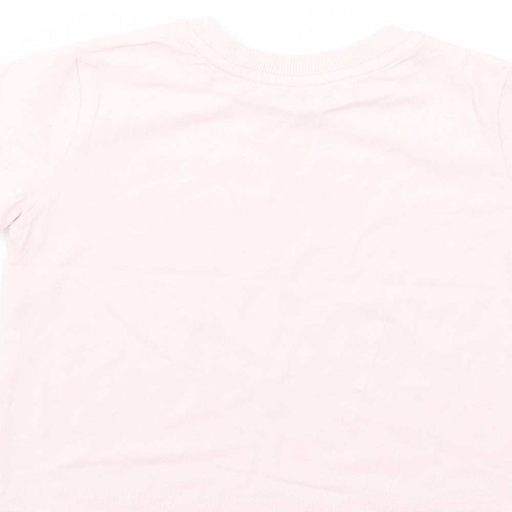 Disney Store Girls Pink Cotton Pullover T-Shirt Size 2 Years Crew Neck Pullover - Princess