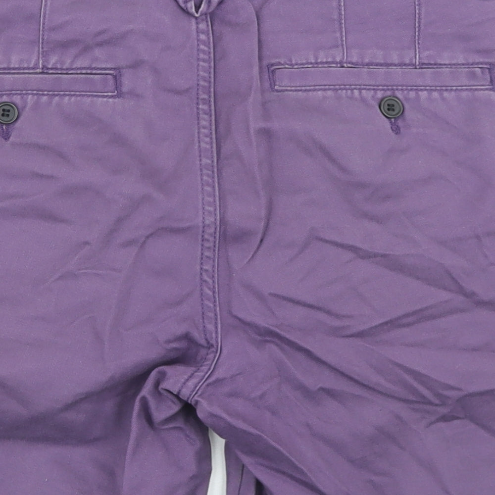 Topman Mens Purple Cotton Chino Shorts Size 28 in Regular Button