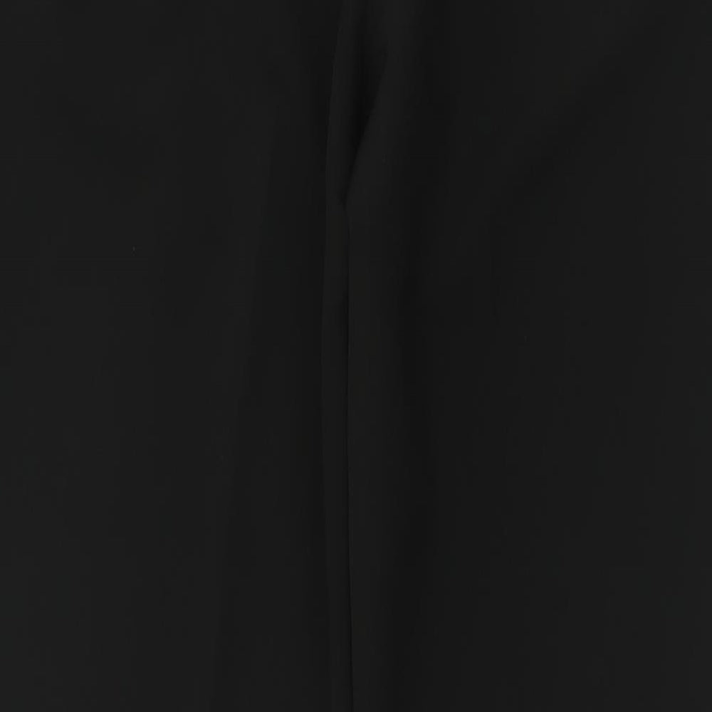 NEXT Womens Black Polyester Trousers Size 12 L28 in Regular Hook & Eye