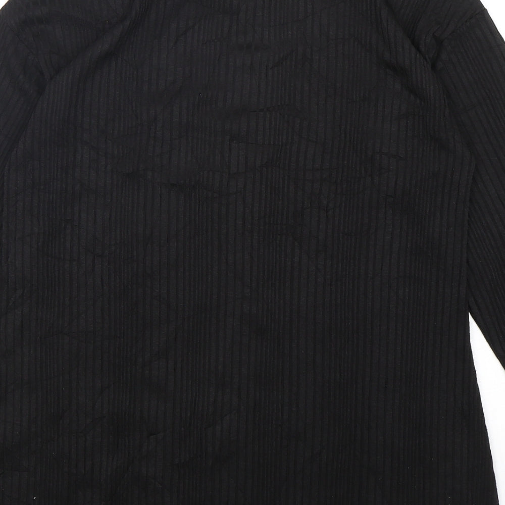Papaya Womens Black Round Neck Polyester Pullover Jumper Size 10