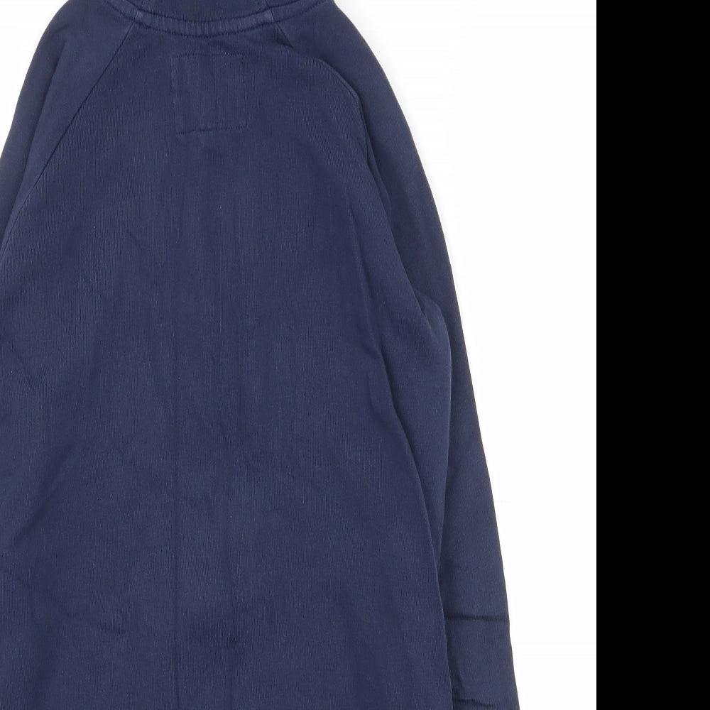 Blue Zoo Boys Blue 100% Cotton Full Zip Hoodie Size 11-12 Years Zip
