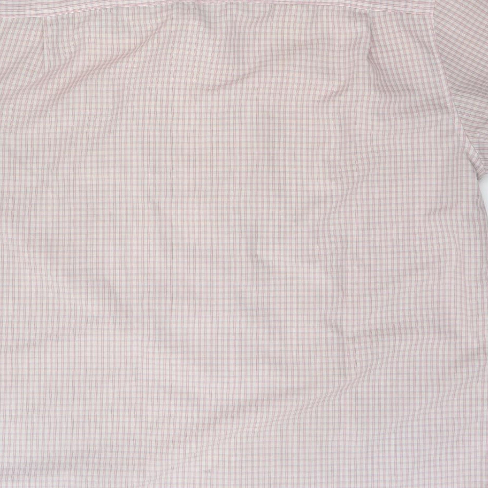 Lincoln Mens Pink Check Polyester Button-Up Size XL Collared
