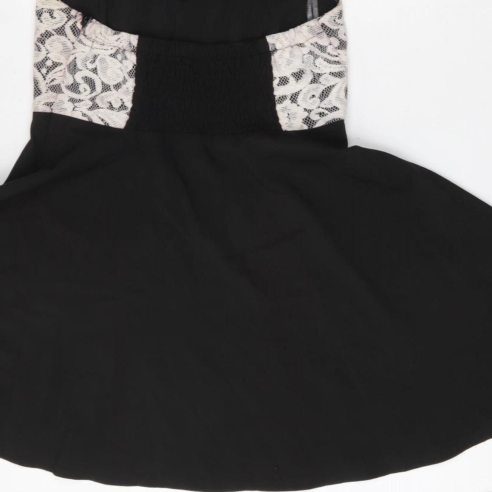 izabel Womens Black Viscose Skater Dress Size S Off the Shoulder