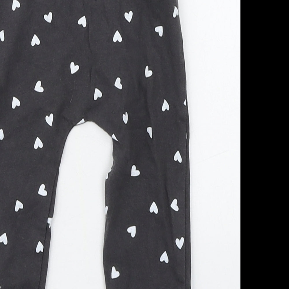 Matalan Girls Grey Polka Dot Cotton Jogger Leggings Size 6-9 Months