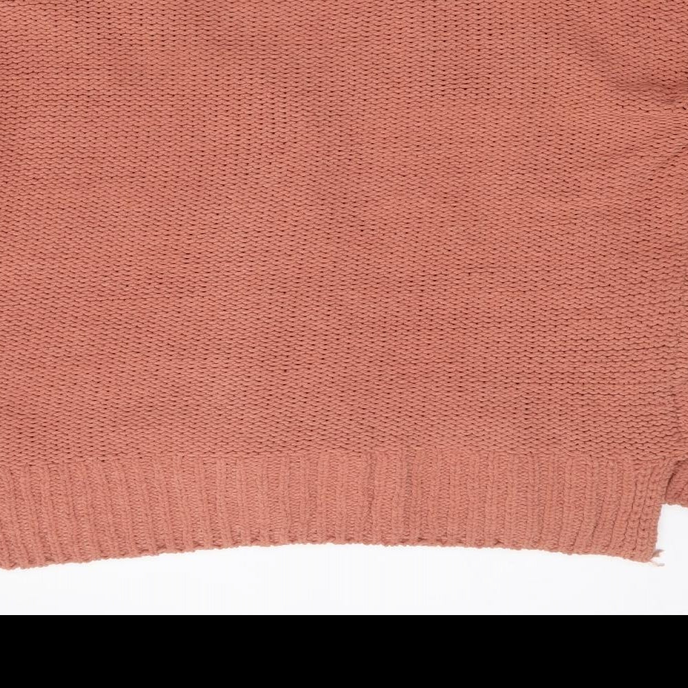Primark Womens Red V-Neck Polyester Cardigan Jumper Size L