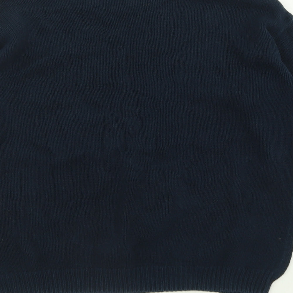 Marks and Spencer Womens Black Crew Neck Cotton Pullover Jumper Size 12