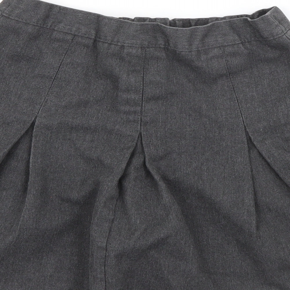 Matalan Girls Grey Polyester Pleated Skirt Size 7 Years Regular