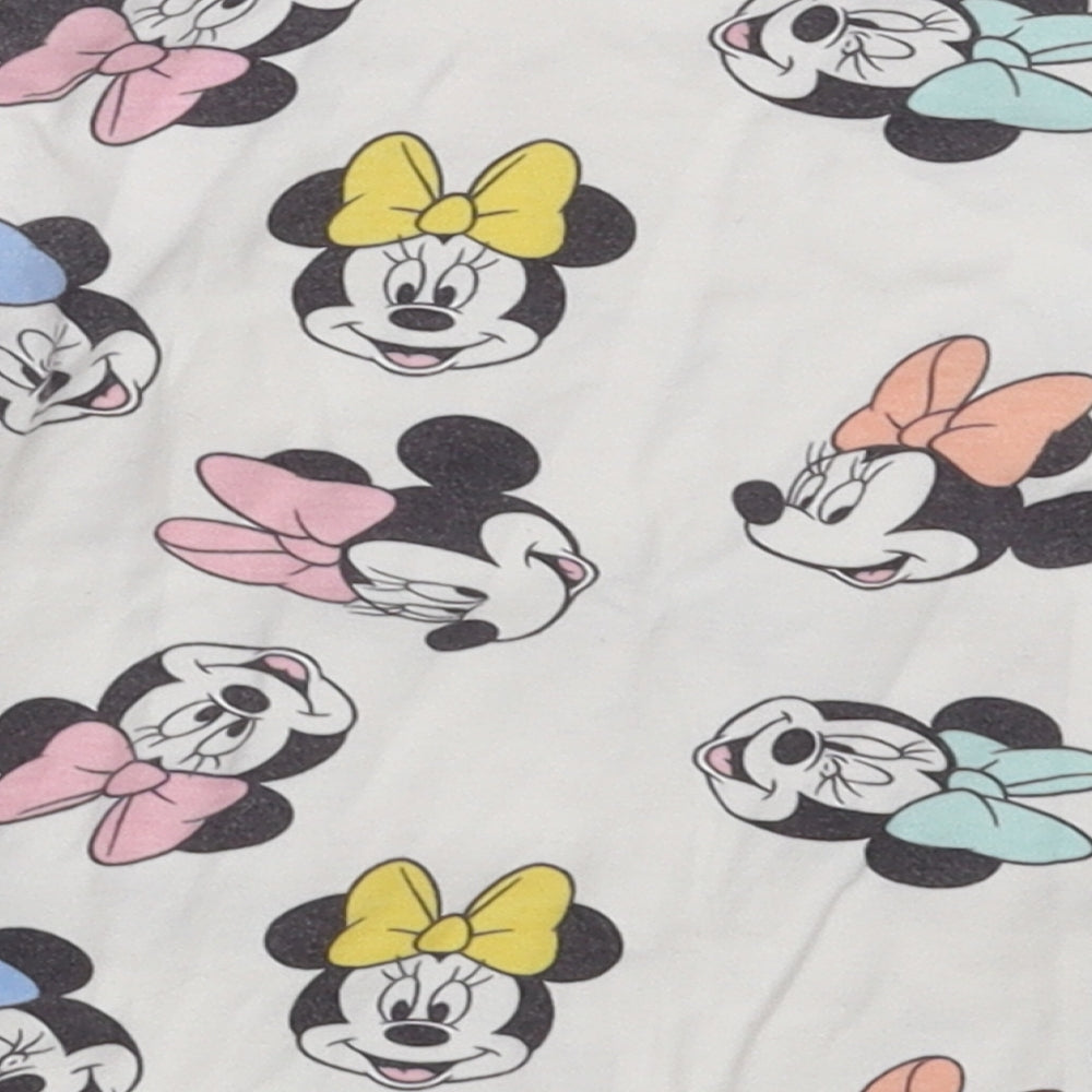 Tesco Girls White Cotton Basic T-Shirt Size 18-24 Months Crew Neck Pullover - Minnie Mouse