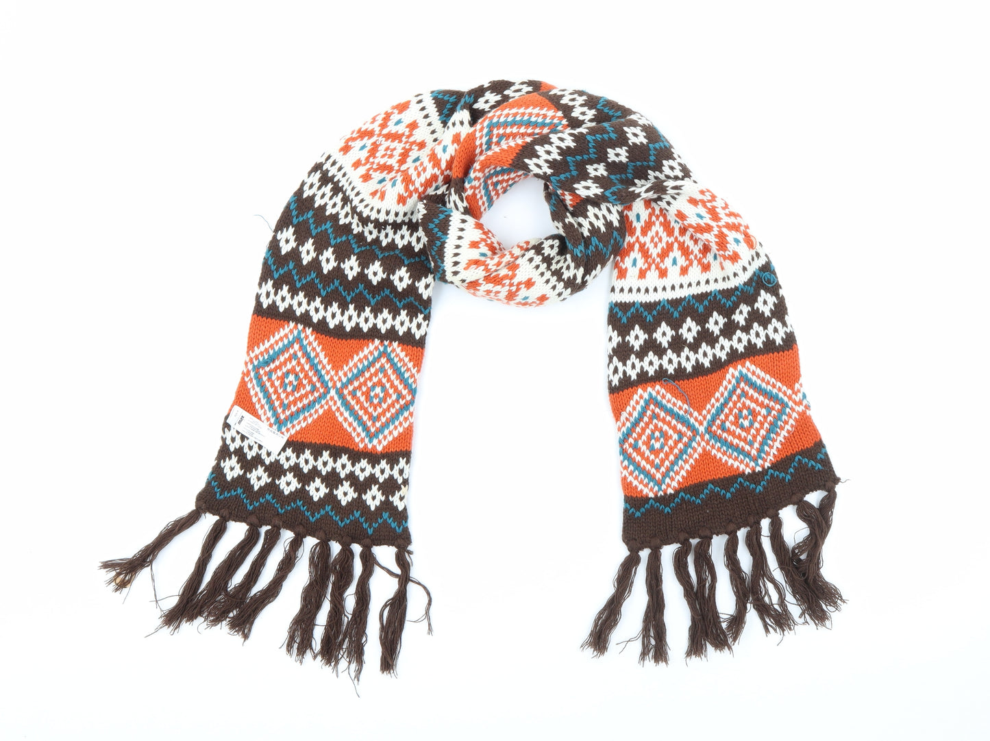 Max Womens Multicoloured Fair Isle Acrylic Scarf