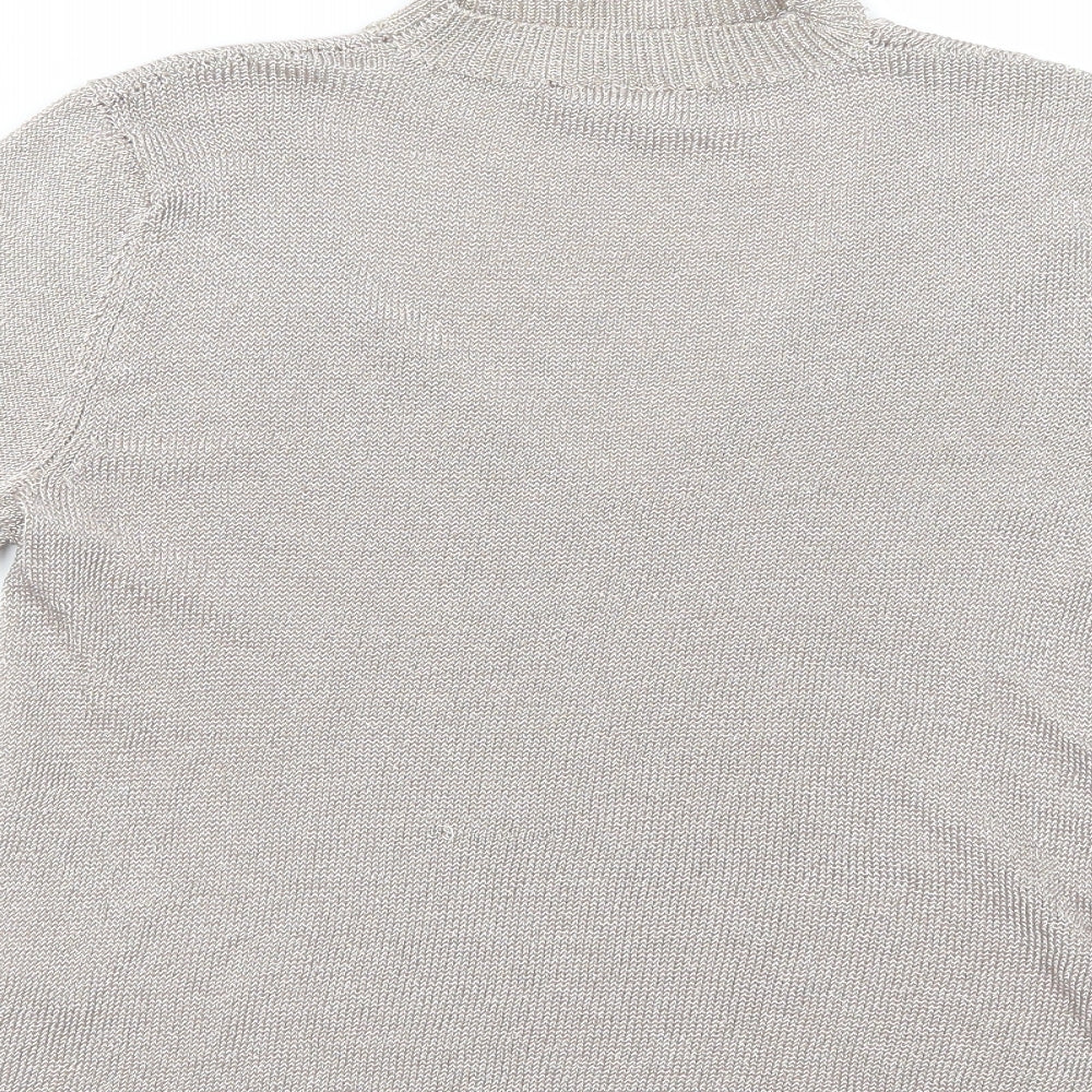 Topshop Womens Gold Viscose Basic Blouse Size 12 V-Neck