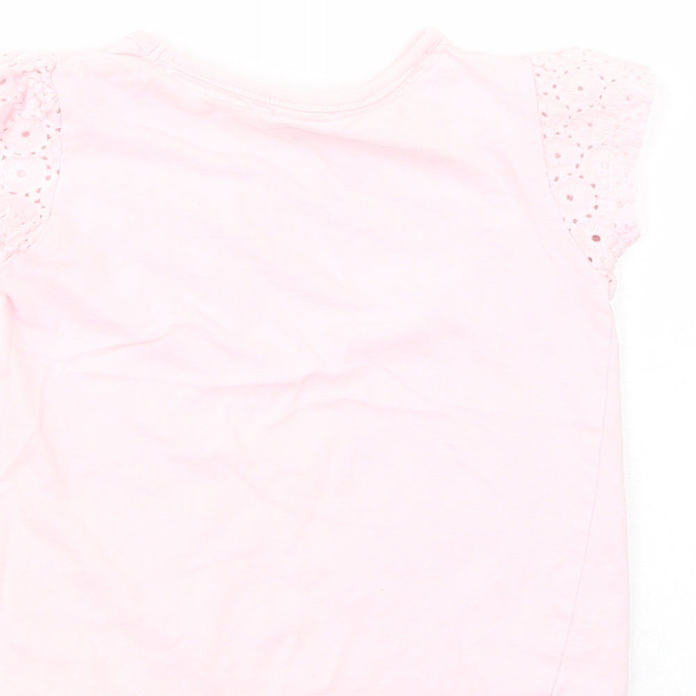 E-vie Angel Girls Pink Cotton Pullover T-Shirt Size 3 Years Crew Neck Pullover
