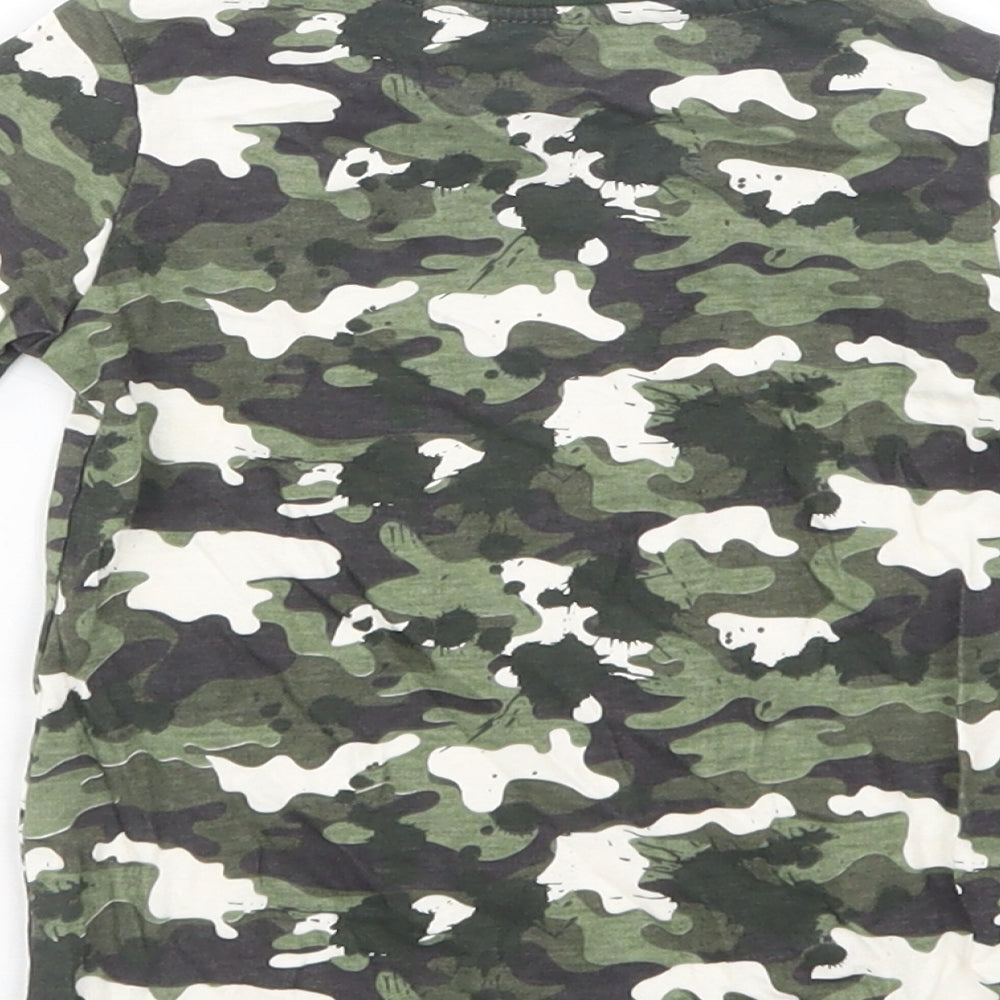 Dunnes Stores Baby Green Camouflage Cotton Pullover T-Shirt Size 6-9 Months Crew Neck Pullover
