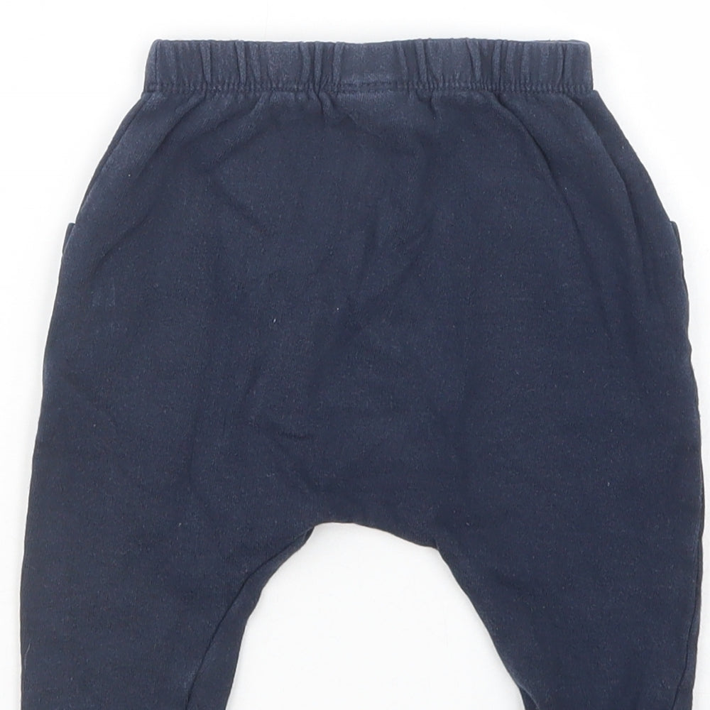 NEXT Baby Blue Cotton Jogger Trousers Size 6-9 Months