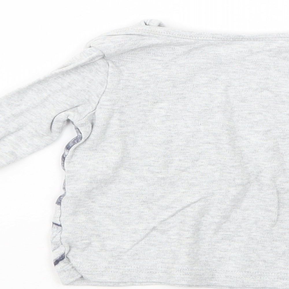 George Baby Grey Cotton Pullover T-Shirt Size 6-9 Months Crew Neck Pullover - Mickey Mouse