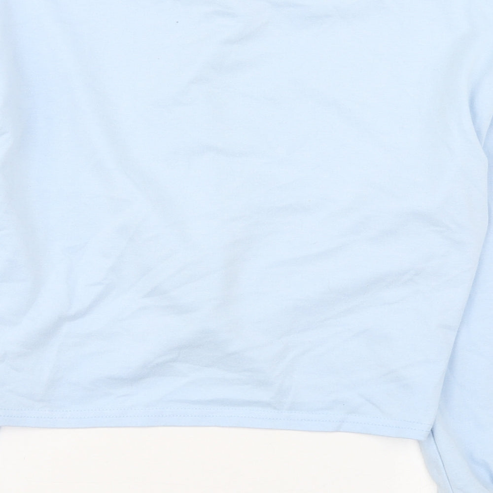 Shien Girls Blue Cotton Pullover Sweatshirt Size 12 Years Pullover - Cropped