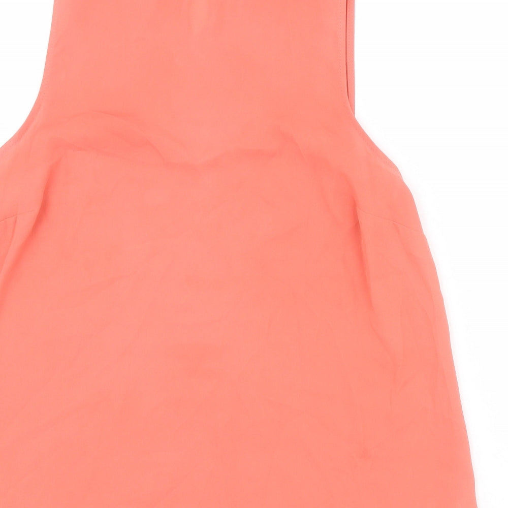 Primark Womens Orange Polyester Basic Tank Size 10 Square Neck