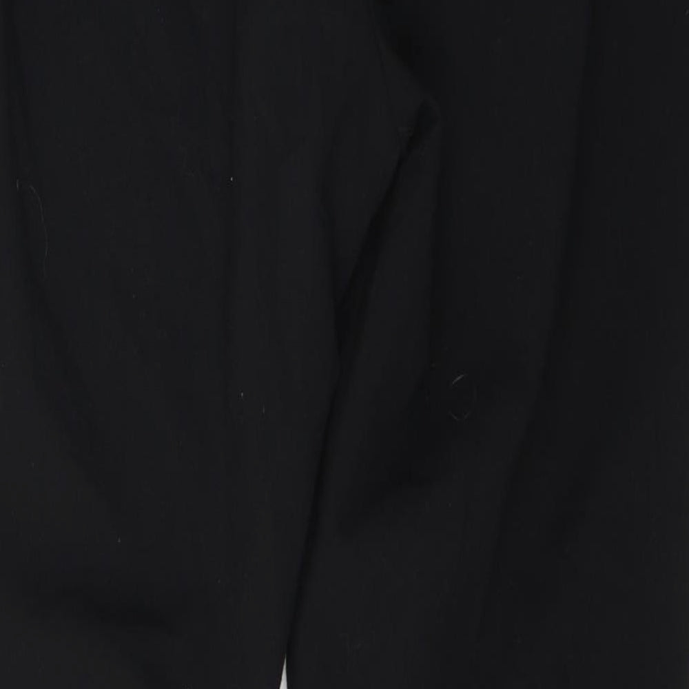 Marks and Spencer Womens Black Polyester Trousers Size 14 L28 in Regular Button