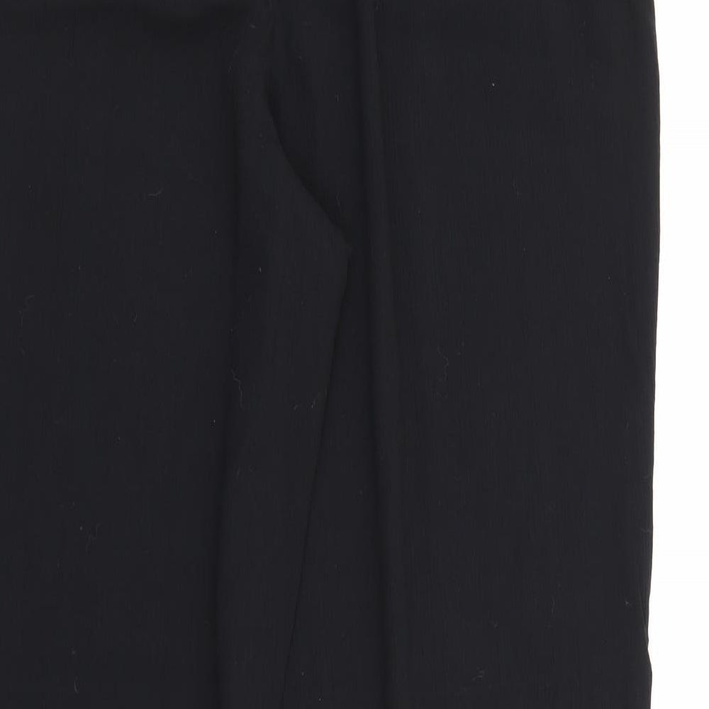 Vent des Bois Womens Black Polyester Trousers Size 16 L29 in Regular Tie