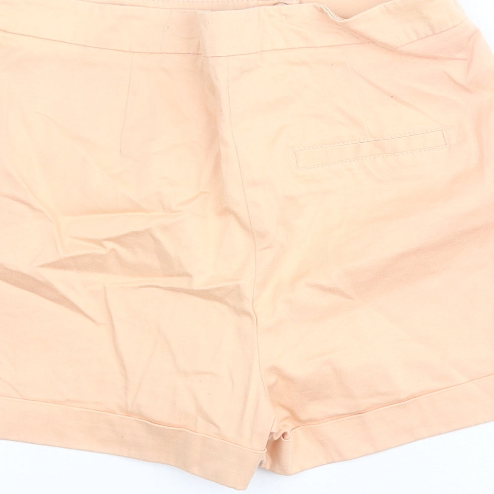 Love Label Womens Orange Cotton Chino Shorts Size 8 L3 in Regular Zip