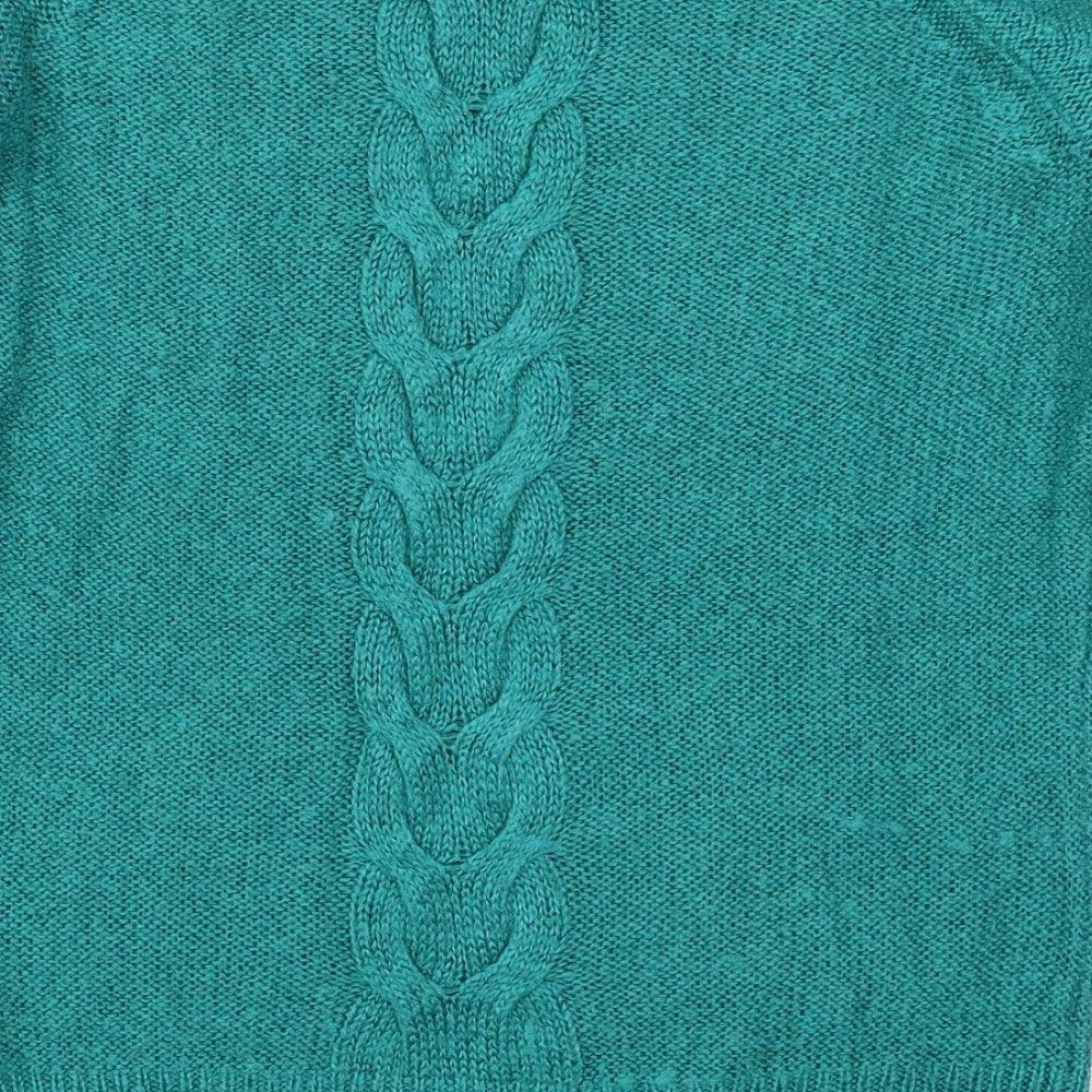 H&M Womens Green Crew Neck Acrylic Pullover Jumper Size M