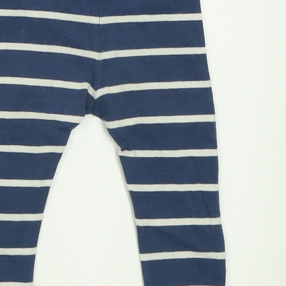 Dunnes Stores Girls Blue Striped Cotton Capri Trousers Size 6-9 Months Pullover