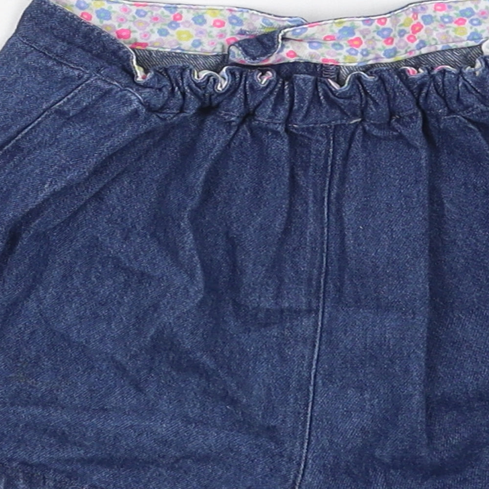 Marks and Spencer Girls Blue Cotton Mom Shorts Size 4-5 Years Regular