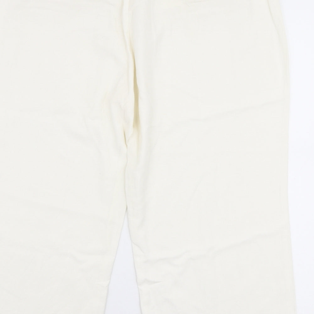 Casual Comfort Womens White Viscose Trousers Size 20 L24 in Regular Zip