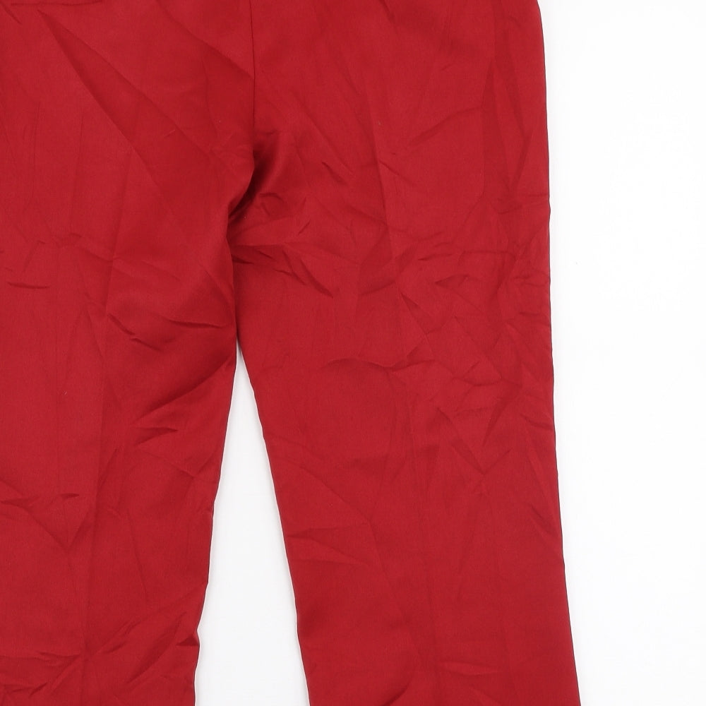 Sisley Womens Red Polyester Capri Trousers Size M L21 in Regular Zip