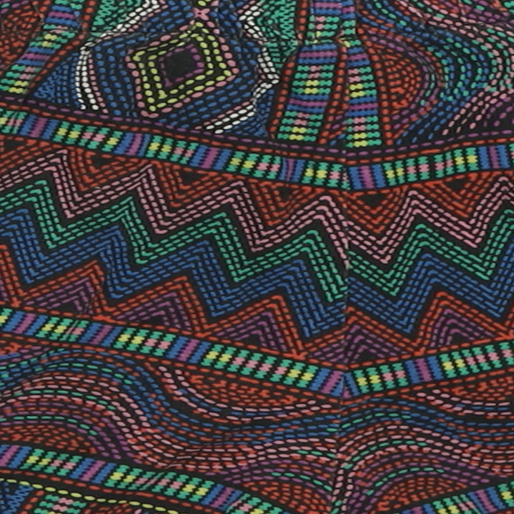 George Womens Multicoloured Geometric Cotton Sweat Shorts Size 14 Regular Tie