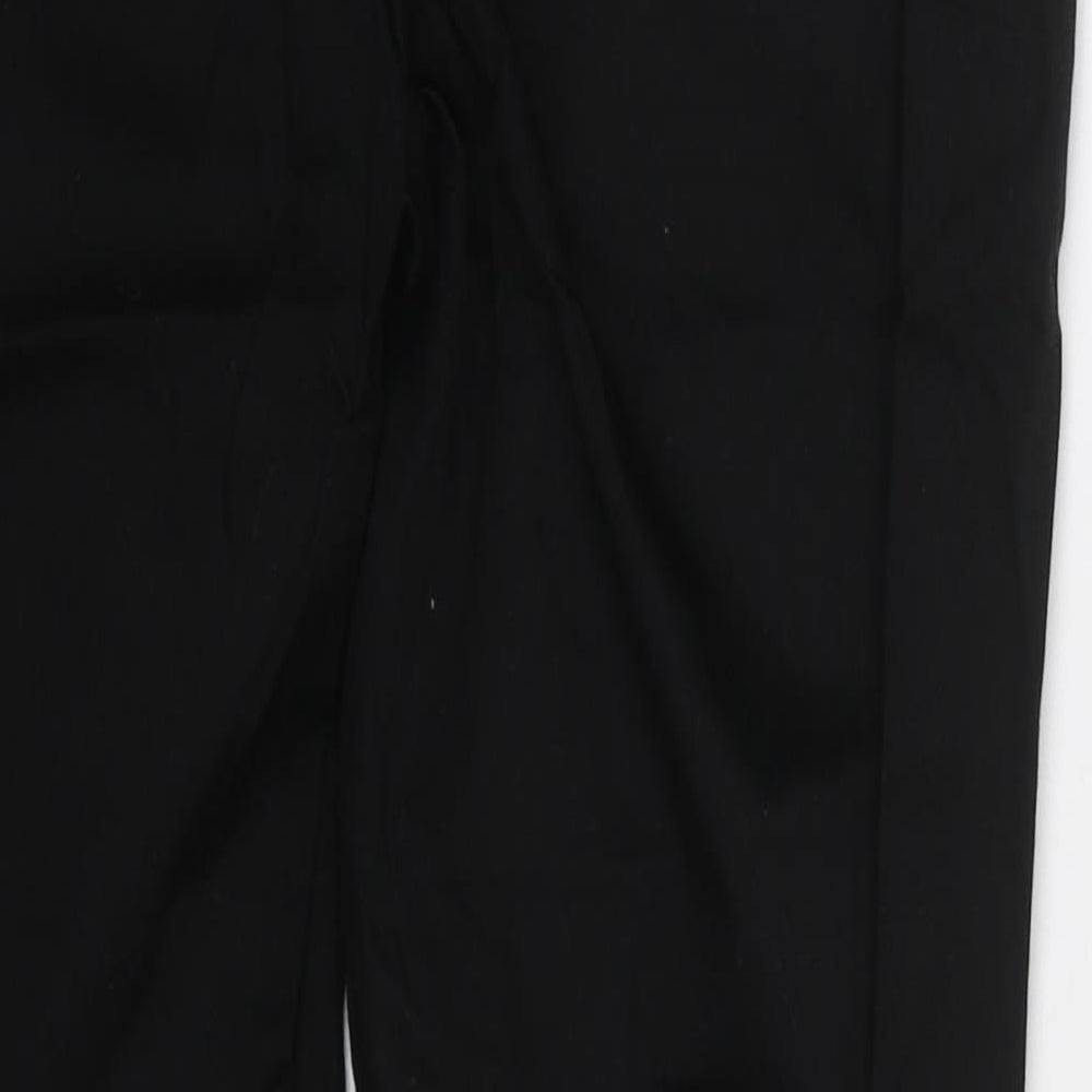Dunnes Womens Black Cotton Trousers Size 10 L27 in Regular