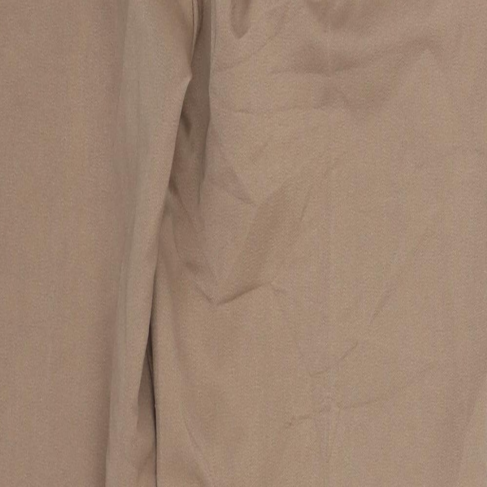 Marks and Spencer Womens Beige Polyester Trousers Size 34 in L29 in Regular Hook & Eye