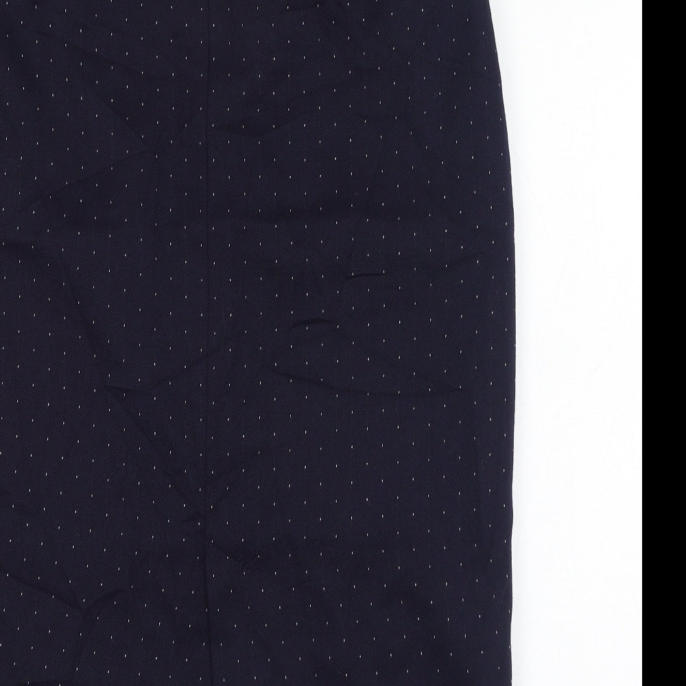 Clan Crest Womens Blue Polka Dot Wool Straight & Pencil Skirt Size 14 Zip