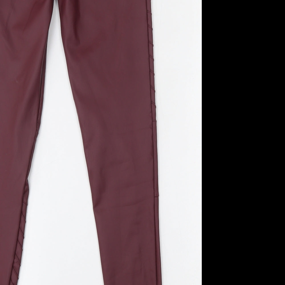 Yu & Me Womens Red Polyamide Trousers Size S L26 in Regular - Leather Trousers