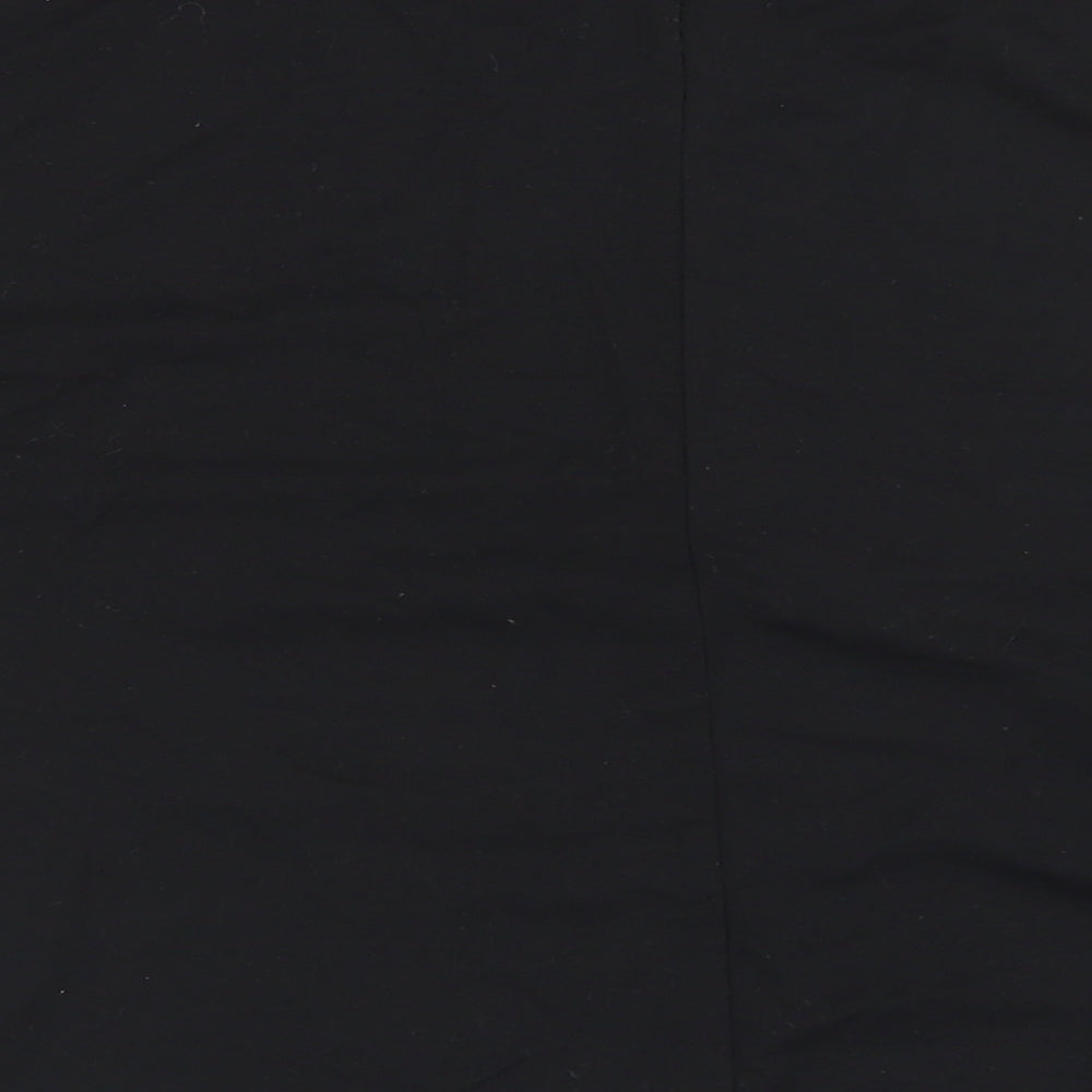 Paramour Womens Black Viscose Cropped T-Shirt Size M Round Neck