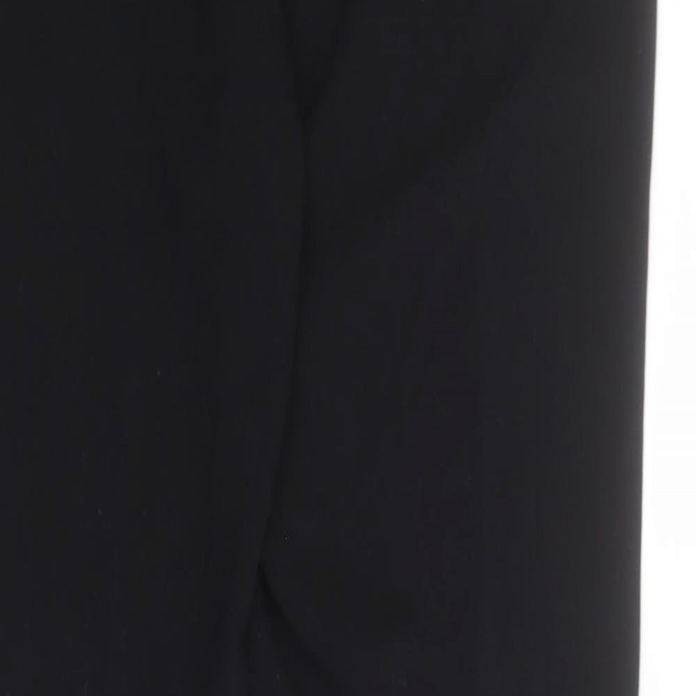 Marks and Spencer Womens Black Polyester Trousers Size 12 L29 in Regular Zip